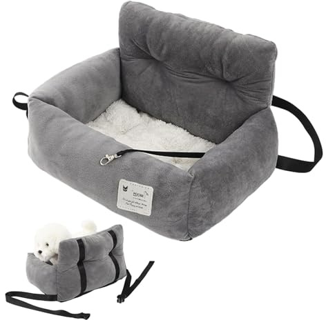 Hundbilstol - Hundbilstol | Handtag Resebältesstol med handtag - Säkerhetsbilstol för hund, Bilsäng för hund Dubbel användning för bil och hem, Resebärarsäng för små och medelstora husdjur