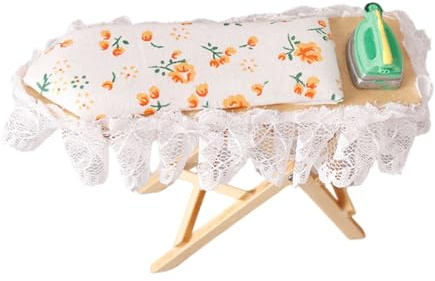 Zkydhbd Miniature Dollhouses Furniture Ironing Board And Iron For 1/12 Scale Living Room Decoration Accessory Dollhouses Furniture