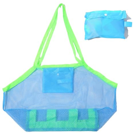 Netztasche Sandspielzeug,Strandspielzeug Tasche Netz Strandtasche Mesh Pool Beach Bag Sand Strand Spielzeug Aufbewahrung Wasserspielzeug Kinder Sommer Faltbar Netzbeutel Große,für Outdoor Urlaub Kids