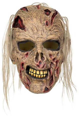 Boland - 97609 - Masque de tête de zombie en latex avec cheveux, masque d'horreur pour les costumes, Halloween et Carnaval, tête de mort