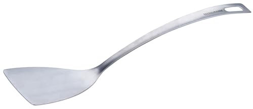 Fackelmann Pfannenwender Essential aus Edelstahl – Ideal zum Wenden von Fleisch, Burger und Fisch, Spülmaschinengeeignet, Silber