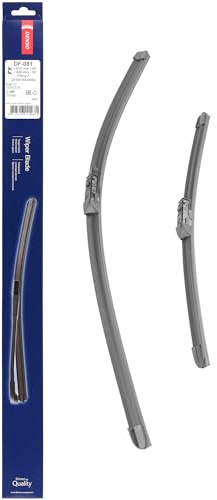 Kit de Escobillas Limpiaparabrisas Planas DENSO (DF-081), 2 Unidades 650/400 mm –Vehículos con volante a izquierda – Silenciosas y Duraderas con Diseño Aerodinámico – Escobillas Limpiaparabrisas OEM