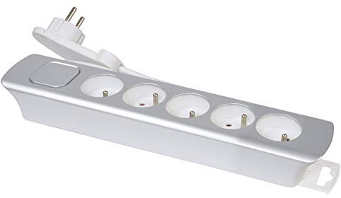 Multiprise 5 Prises fiche Plate avec Interrupteur
