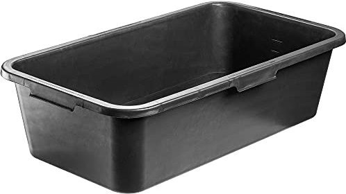 KADAX Bandeja de mortero, bandeja de mortero para construcción, bandeja de cemento cuadrada de plástico, caja de mortero negra, cubo de hormigón estable con asas, bandeja de comedor (40 L)