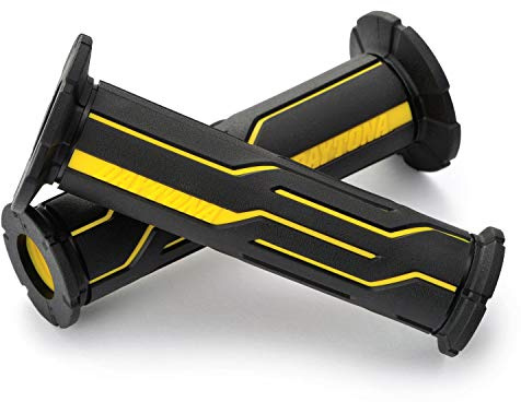 DAYTONA Motorrad Griffgummi Set GGD-LINE, 7/8“ (22,2mm), 125mm, offenes Ende, gelb