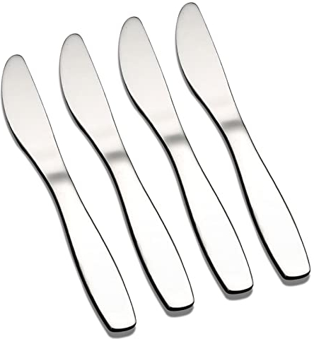 Vanra Premium 18/8 en acier inoxydable pour enfants Set de couteaux de table pour enfants 6,6 pouces Set de vaisselle en argenterie scolaire 4 pièces (4 couteaux)