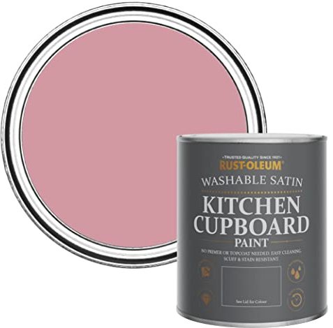 Rust-Oleum Pink Scrubbable Kitchen Cupboard Paint in Satin Finish - Dusky Pink 750ml