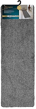 JVL Kensington Machine Washable Cotton Runner Barrier Doormat, 50x150cm, Grey