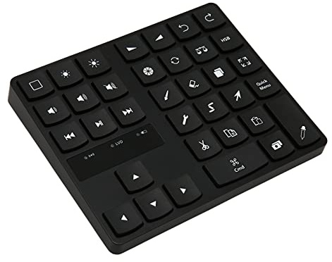 Trådlöst Kortkommando Rittangentbord, 35 Tangenter Ergonomisk Ritning Bakgrundsbelyst Buetooth-tangentbord för Fortplantning, Enhands, för OS X-program Som Förlitar Sig på