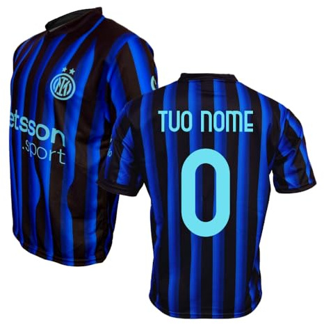 Inter Replica Maglia | Home Kit 25-26 |Nero, Blu | Adulto, Bambino | Made in Italy - Taglia 12 Anni