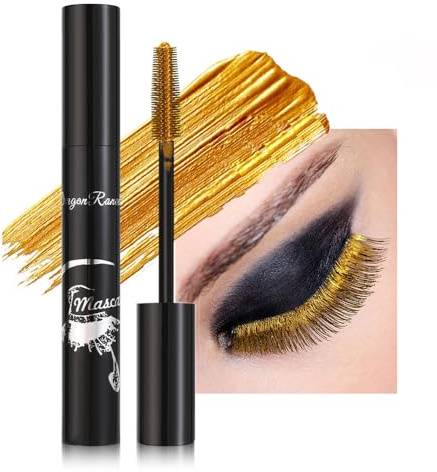  GL-Turelifes Colorful Mascara Sensational Gold Mascara Charming, Limitless Length & Volume, Flex Tower Brush, Thick & Long Eyelash Waterproof and Smudge-proof Eyes Makeup (#05 Gold)