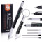 2 Stück 6 in 1 Multitool Stift Touch Button Pen Schlüsselanhänger Stift Schwergewicht Cool Stifte Messen und Kritzeln mit Stil Inklusive 4 Tintenminen Vatertagsgeschenk