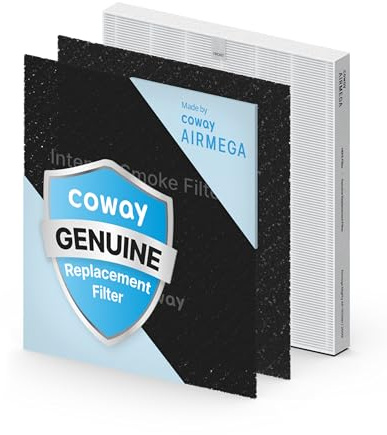 Coway AP-1512HH & 200M Air Purifier Filter Replacement, Intense Smoke Pack, 1 True HEPA Filter, 2 Carbon Filters, Black