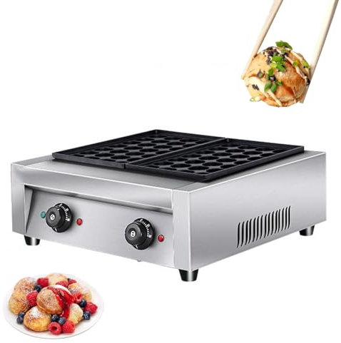 Kindevieft Macchina per Takoyaki Portatile, Macchina per Takoyaki Elettrica A 56 Fori Forniture per La Casa Macchina per Takoyaki Ciambelle E Cake Pops, Pancake Danesi Unici E Dessert per Le Feste