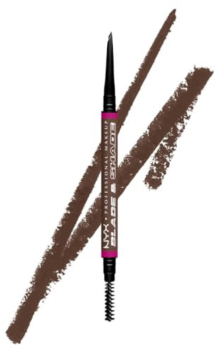 NYX Professional Makeup Eyebrow Pencil, Nano-Precision Brows, Smudge-Proof Formula, Up to 16H Wear, Blade & Shade, Brunette, 1 count