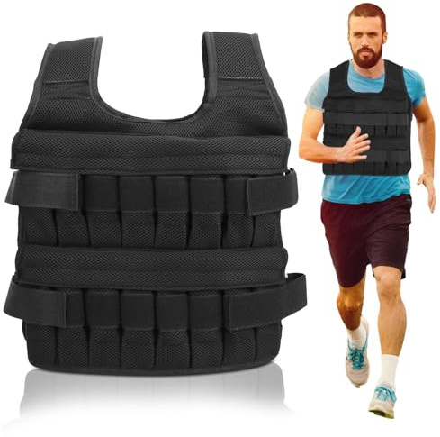 35Kg Gilet Lesté, 53 X 44 Cm/20,9 X 17,3 Pouces Gilet De Sable Gilet De Protection Réglable En Maille Lestée Sans Manches Pour Le Sport La Course À Pied L'entraînement