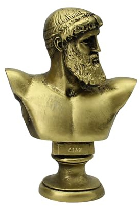 Zeus Of Artemision byststaty, grekisk-romersk gudskulptur, 16 cm