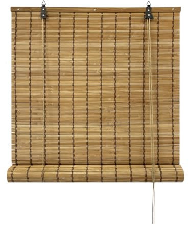 Acomoda Textil – Persiana Enrollable de Bambú Natural para Puertas y Ventanas Decorativa. Estor Ajustable de Ocultación para Exterior e Interior Protector de Fácil Instalación. (80x160 cm)