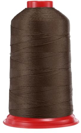 QUARKZMAN 1400 Yardas Hilo de Coser de Nylon Bondado Tamaño 420D/3 Hilo de Tapicería de Nylon Resistente Hilo para Exteriores para Cuero Jeans Y Tejido Artesanal Máquina DIY Marrón