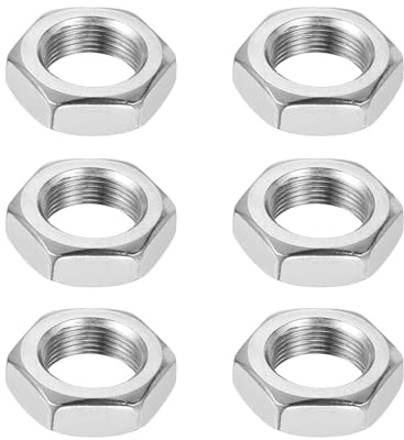 QUARKZMAN Sexkantiga muttrar M16 x 1 mm 6 st rostfritt stål 304 metrisk gänga sexkantiga pressmuttrar 24 mm/0,94 tum bredd 8 mm/0,31 tum höjd för industriell användning bil mekanisk
