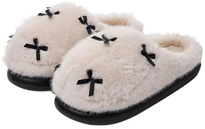 Pantoufles blanches pour femme - Pantoufles en peluche moelleuse - Chaussons de maison confortables - Pantoufles de loisirs - Chaussons de lit en coton - Chaussons d'hiver doux - Pantoufles en feutre