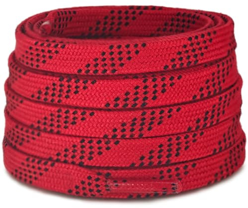 Lacesgian Professional Roller Ice Hockey Skate Laces, Flat Durable Anti-Fracture Polyester Shoelaces for Figure Skates, Boots (Red, 108/270cm)