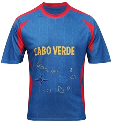 2026 fotbollströja herr sport kortärmad t-shirt Vintagemönster Andas Multi-Team National Style(Cabo Verde,XL)