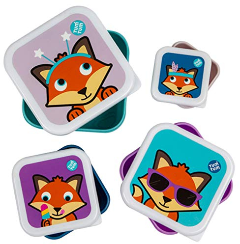 TUM TUM Fiambreras para Niños Anidables – Fiambrera Infantil sin BPA – El Zorro Felicity