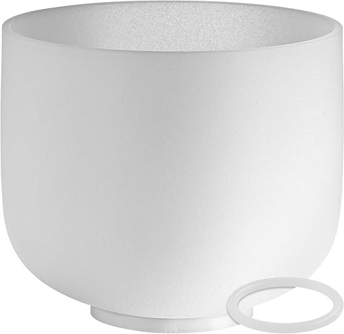 Sonic Energy 8 Zoll Kristallklangschale – 432 Hz, Ton F4, Herzchakra – Für Meditation, Yoga, Klangheilung – Inkl. Silikonring (CSB8F)