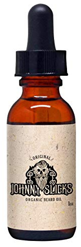 Johnny Slicks Organic Beard Oil | Moisturizes, Reduces Dry Skin & Itch | US Made, Veteran Owned (Chemical-free w/Tea Tree, Jojoba, Coconut & Argan), Original