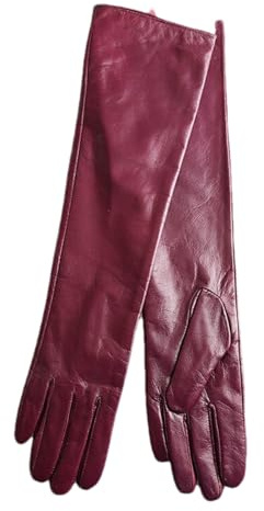 HEAITHpool 50 cm Lange Lederhandschuhe Damen Lederhandschuhe Warme Damen Winterhandschuhe Einfache Damenhandschuhe Purple M
