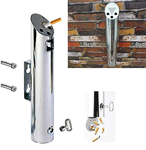 KUMIAO Wandaschenbecher aus Metall – verschließbarer Aschenbecher für den Außenbereich – ideal für große Hotels – Wandaschenbecher zum Aufhängen für Zigarren und Zigaretten