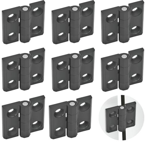 8 pièces Charniere, Charnière Plate de Connexion en Acier Inoxydable 304 Noir, 5,5 mm D'épaisseur Charnières de Portes, 40x40 mm Flexibles et Sans Friction Charniere pour Portes Fixes Portes D'entrée