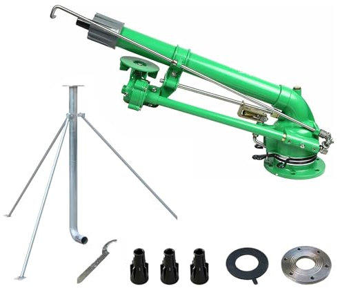 BAIYITONGDA Arroseur d'irrigation agricole à 360° avec trépied, arroseur à Eau à Impact impulsif de 2 po, arrosage par pulvérisation sur Grande Surface