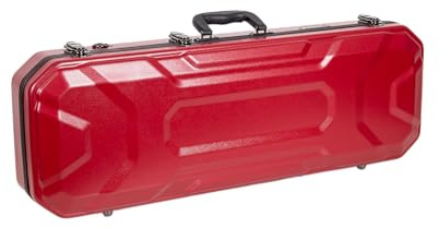 Crossrock ABS Oblong Violin Case for 4/4 Size | Red Scratch-Resistant Shell, Burgundy Velvet Interior, Backpack Straps – Lightweight Hard Case for Daily Use -Red (CRA860VFRD)