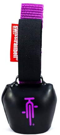 swisstrailbell® Mexico Edition Deep Black: PurpleBike, lila Band, Fahrradklingel, Trailbell, Signalglocke