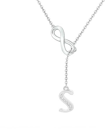 SAMINO Collar de Colgante Collares de la Letra A - Z Regalo de Cumpleaños de la Chica Collar Ilimitado de Navidad de la Madre Sobrina Amiga Hermana (S)