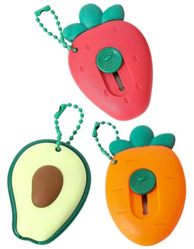 Vobumix Mini Couteaux d'art 3 Pièces Petits Couteaux Utilitaires Coupe-boîte en Forme De Fruit Ouvre-Lettre Rétractable Coupe-enveloppe en Papier Fruits Mignons pour L'école À Maison