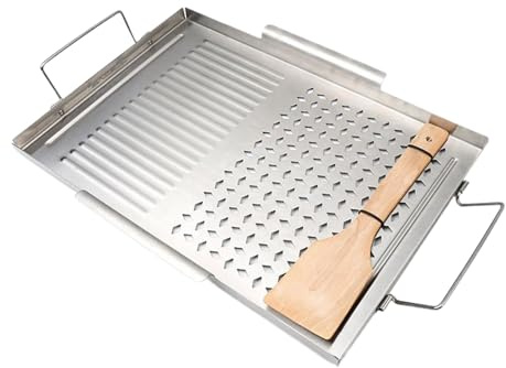 Rectangulaire Supérieur - Grill En Fonte | Rectangle En Acier Inoxydable | Crème Du | Servir Plateaux Avec Poignées | Ustensiles De Cuisson En Acier Inoxydable Pour Carn