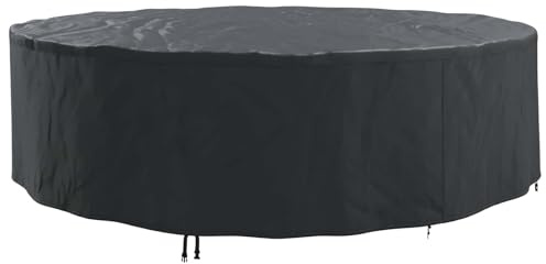 vidaXL Möbelöverdrag Svart 320 x 320 x 105 cm 420D Oxford Tyg, Trädgård och terrass, Rund, Modern, Vattentåliga material, UV-skydd, Paviljongöverdrag, Väderskydd, Utomhusarmour