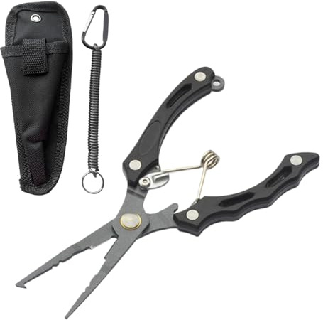 Bsbkoj Pinces De Pêche,Ciseaux De Démontage De Hameçon À Long Bec Robuste | Pinces de Pêche pour Eau Salée - pour Bar Truite Boîte À Accessoires Bateau Perçage Travaux Électriques Mécanique