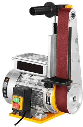 Industriell Kvalitet Vertikal Bandslip 1500W Metall Träbearbetningsslip Rostfritt Stål Avgradning Slipkniv Polering Kraftfull Motor, LåGt Ljud