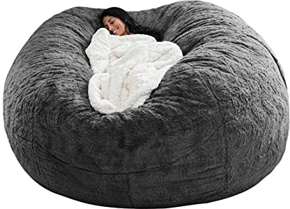 TFixol Funda para puf, sin relleno, de piel sintética ultrasuave, lavable, para organizar juguetes de peluche o textiles, cómoda y agradable al tacto, decoración a prueba de decoloración, sala de