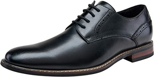 Jousen Men's Dress Shoes Plain Toe Oxford Classic Formal Derby Shoes Business Oxfords (AMY604 Black 12)