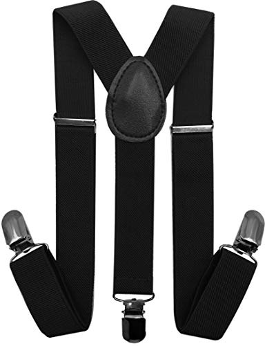 Consumable Depot Kids Suspender for Boys and Girls, Elastic, Adjustable, Y-Back, Children Suspender for Toddlers (Black-1)