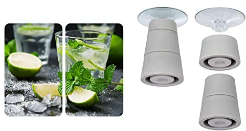 WENKO Plaque de protection en verre universel Mojito - set de 2, 30 x 52 cm & Pieds pour plaques de protection - pieds de rechange, Polychlorure de vinyle, 4.4 x 5 x 4.4 cm, Transparent