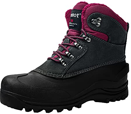 riemot Winterschuhe Damen Wasserdicht Winterstiefel Gefüttert Warme Schneestiefel Thermostiefel Rutschfest Winter Stiefel Outdoor Schuhe Violett EU 38
