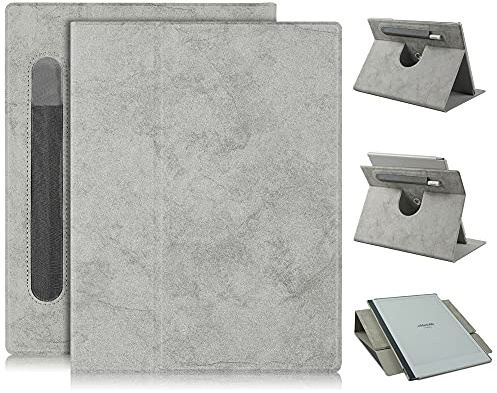 TOPCASE Fodral kompatibelt med anmärkningsvärt 2 10,2 tum 2020 släppt, PU-läder lätt stativ smart folio fodral för anmärkningsvärd 2 pappersplatta, grå