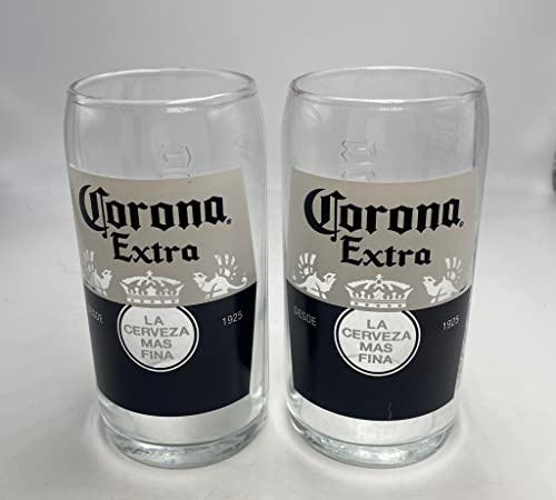 RoxleyLtd 2 bicchieri da birra da mezza pinta con nucleo corona, 28 cl. Prodotto nel Regno Unito. Il set regalo include 2 tappetini da birra Corona
