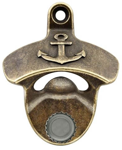 Luwanburg Magnetic Beer Bottle Top Opener Wall Mounted Retro Brass